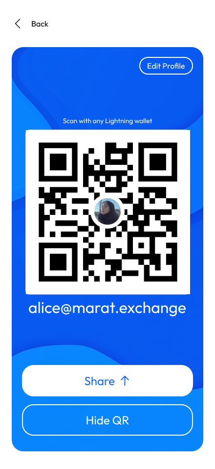 Exchange App receive Bitcoin UI