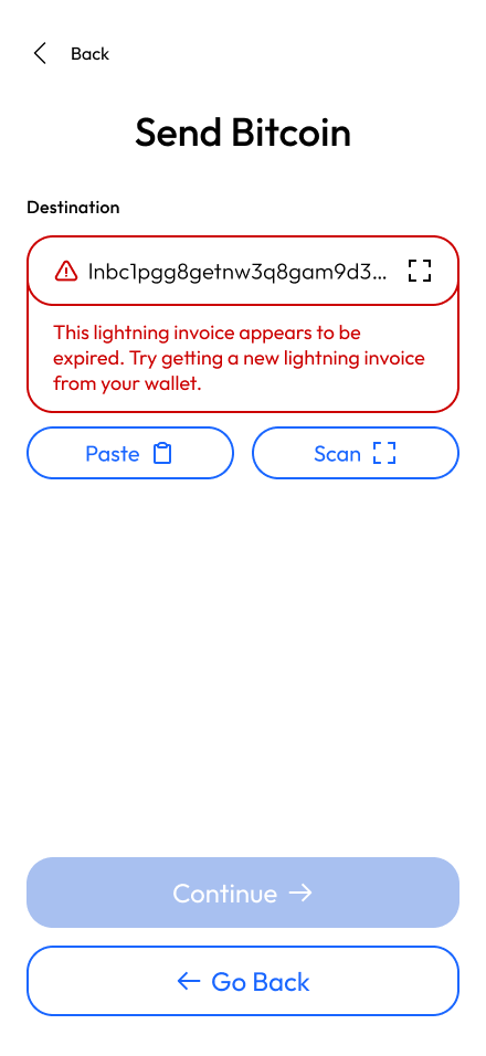 Expired invoice error
