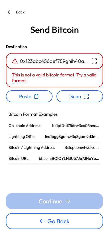 Invalid input error
