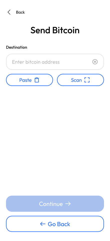 Bitcoin address input
