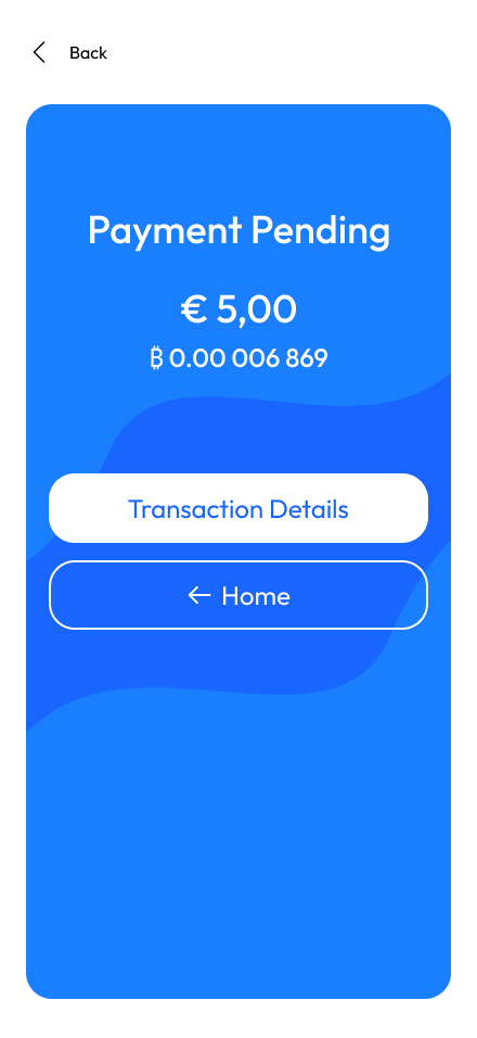 Payment pending screen