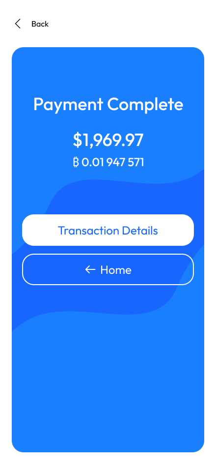 Payment complete UI